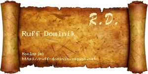 Ruff Dominik névjegykártya